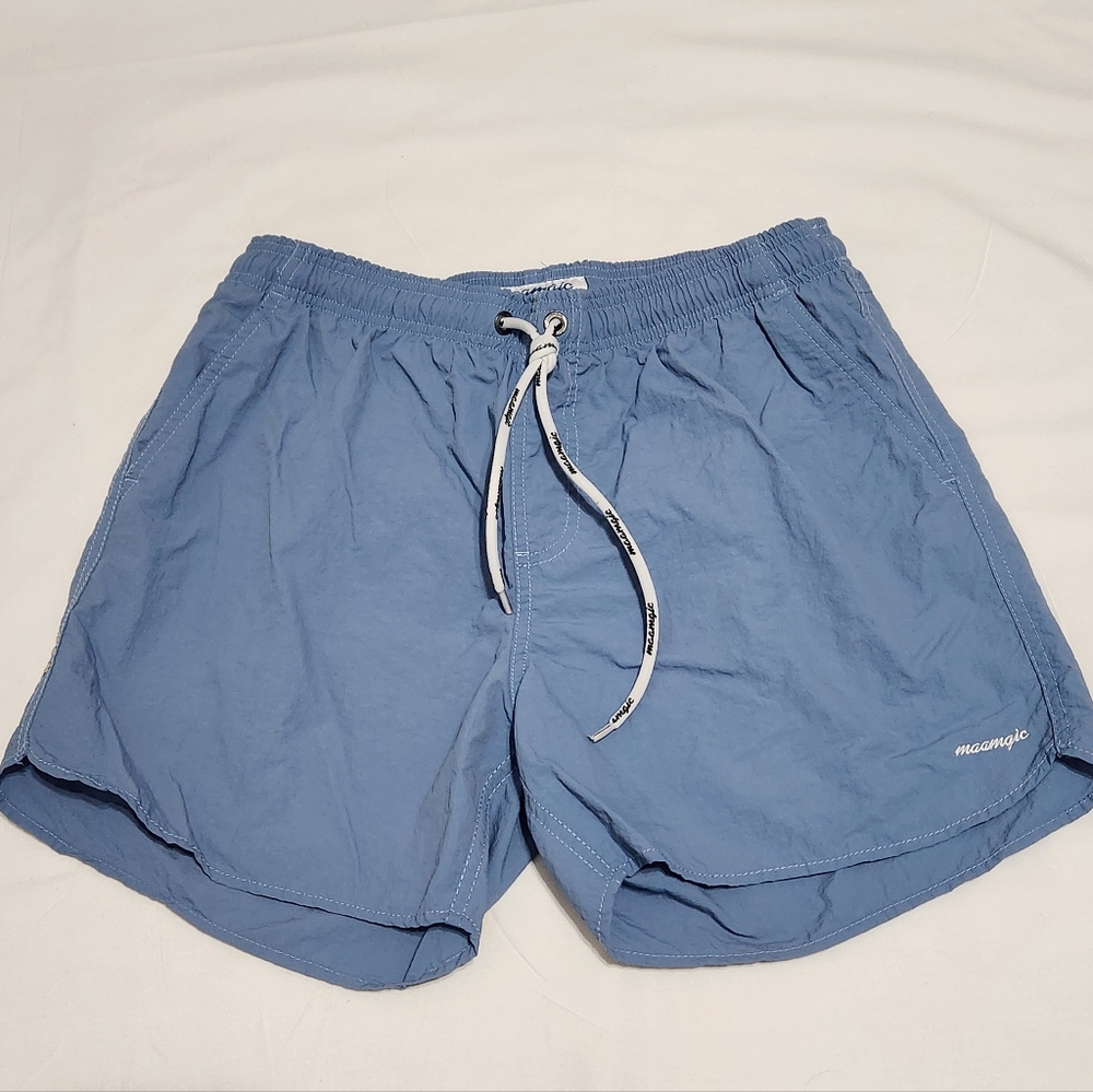 Maamgic Swim Shorts Trunks Drawstring Dusty Blue Men's Summer Beach L